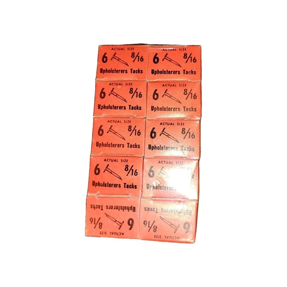 Vintage 1961‎ Cross Upholsterers Tacks blued Cut Tacks #6 Set Of 10 pack 8/16 - Picture 4 of 4